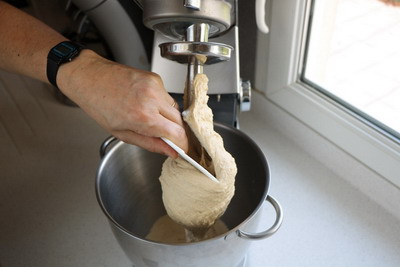 unwrapping the dough