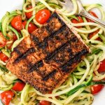 Blackened Salmon with Garlic Zucchini Noodles