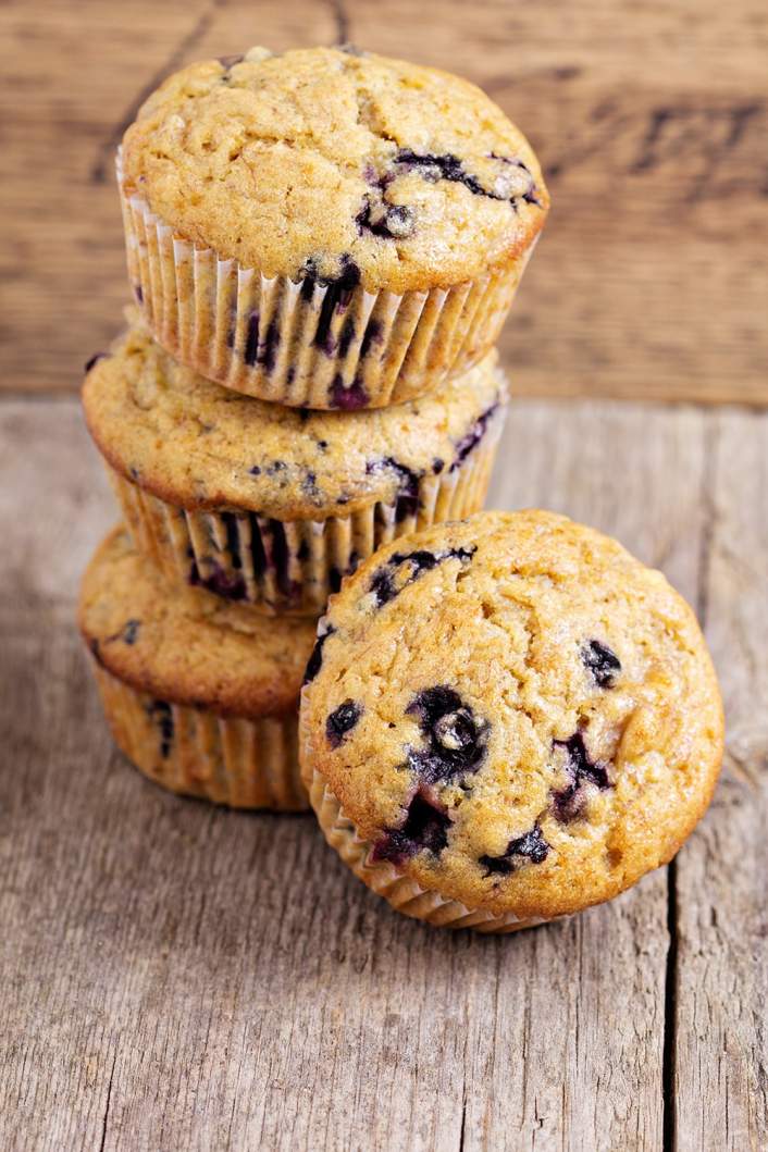 Jumbo Blueberry Oat Muffins packed with fresh blueberries and oats.