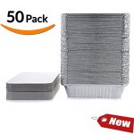 50-Pack Heavy Duty Disposable Aluminum Oblong Foil...