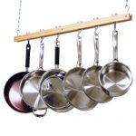 Cooks Standard Ceiling Mounted Wooden Pot Rack, Si...