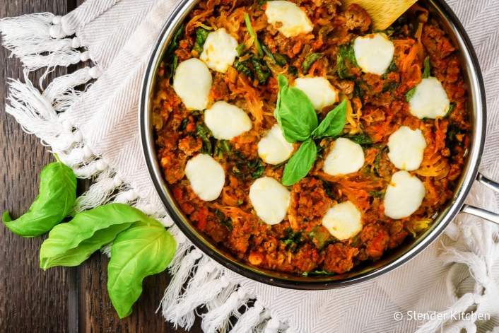 Italian Spaghetti Squash Casserole with Fresh Mozzarella.