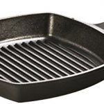 Lodge L8SGP3 Cast Iron Square Grill Pan, Pre-Seaso...