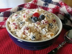 Red White and Blue Fruit Pasta Salad Recipe