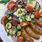 Grilled Chicken Sausages and Summer Vegetables
