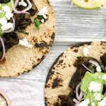 Portobello and Poblano Tacos with Avocado Herb Sal...