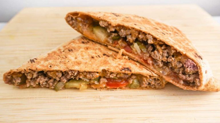 Grilled Cheeseburger Wrap - Slender Kitchen