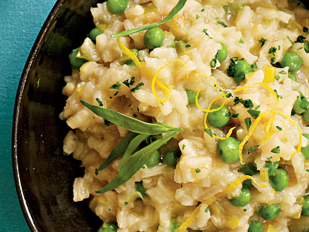 Lemon Risotto with Peas, Tarragon, and Leeks