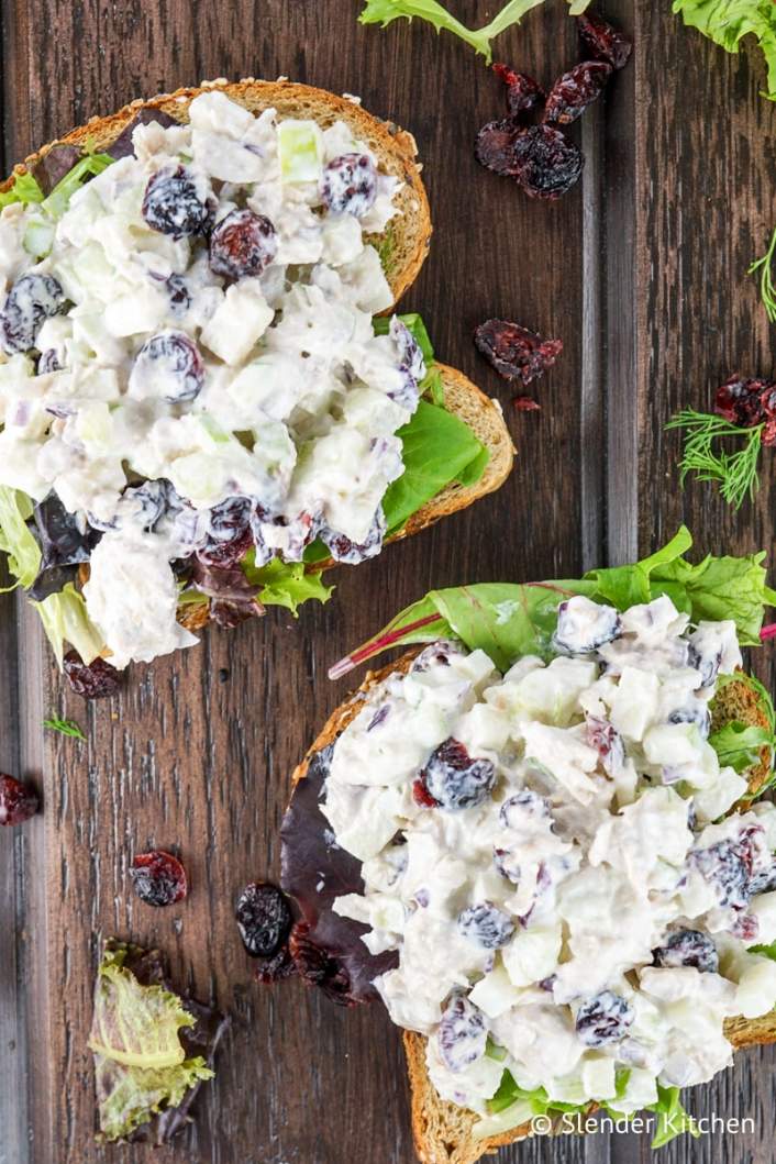 Cranberry Tuna Salad packed with apples, celery, and dried cranberries.