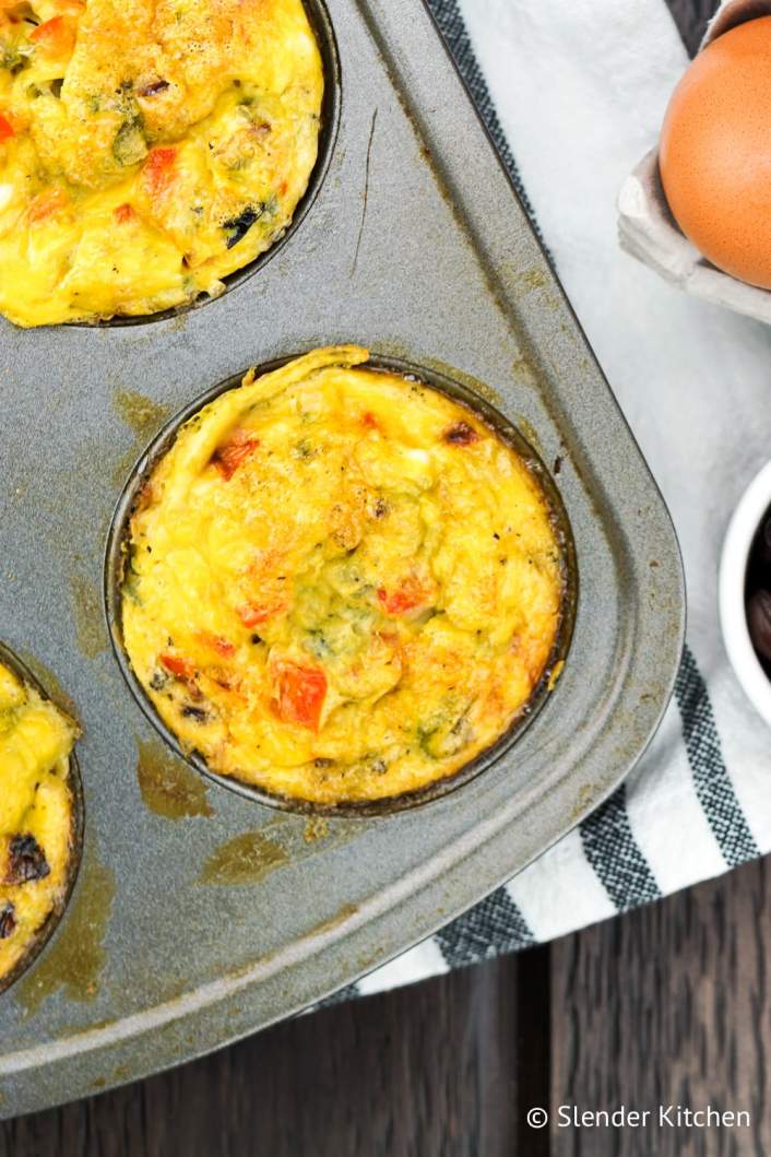 Weight Watchers Egg Muffins packed with black beans, veggies, and a touch of heat.
