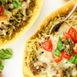 Pesto Spaghetti Squash with Turkey Sausage