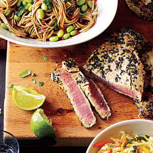 How to Cook Sesame Tuna with Edamame and Soba