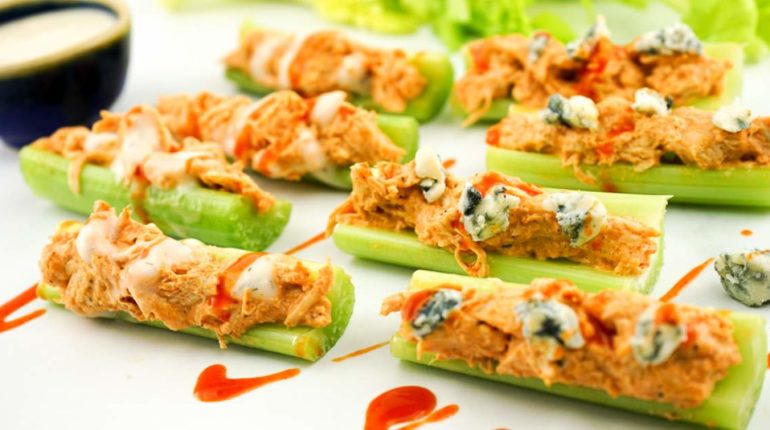 Buffalo Chicken Celery Bites - Slender Kitchen