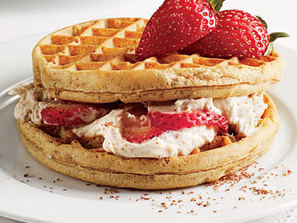 Strawberry Cream Cheese Waffle Sandwiches