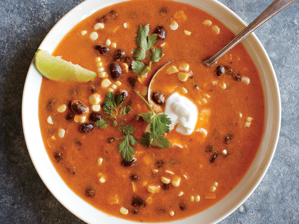 Red Pepper, Corn, and Black Bean Chowder