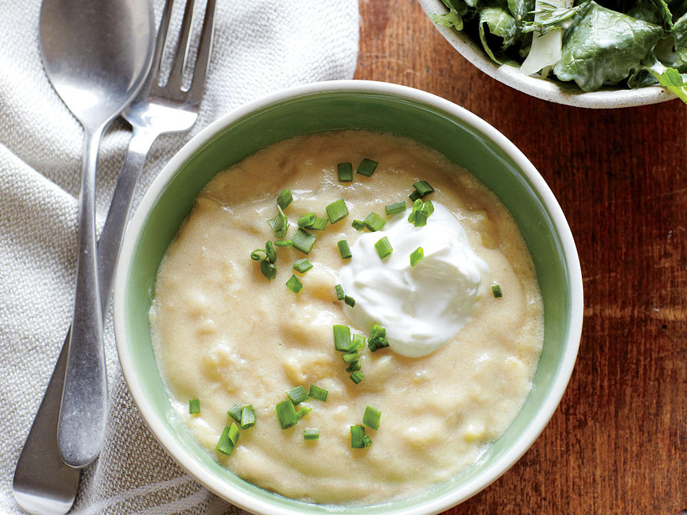 White Cheddar and Chive Potato Soup