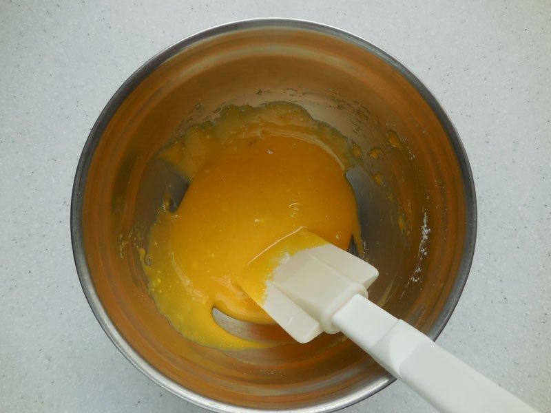 egg yolks and caster suger mixed