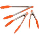 Orange Silicone Cooking Feeding Tongs - Set Of 3 K...