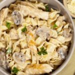 One Pot Creamy Chicken and Mushroom Pasta