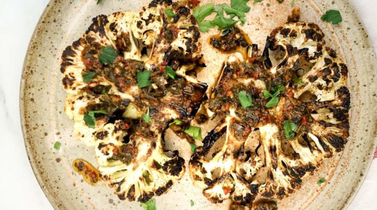 Roasted Cauliflower Steaks - Slender Kitchen
