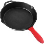 12.5 Inch Pre-Seasoned Cast Iron Skillet with Sili...