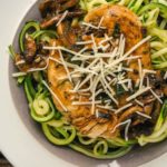 Balsamic Chicken with Garlic Zucchini Noodles