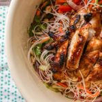 Asian Noodle Salad with Broiled Hoisin Chicken Thi...