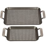 Grill Topper BBQ Grilling Pans (Set of 2) - Non-St...