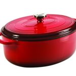 Lodge EC7OD43 Enameled Cast Iron Oval Dutch Oven, ...