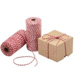 Natural Cotton Bakers Twine, Red and White Packing...
