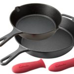 Pre-Seasoned Cast Iron Skillet 2-Piece Set (8-Inch...