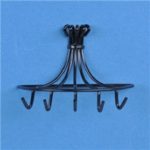 Dollhouse Miniature Black Wall Hung Pot Rack