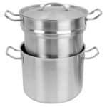 DOUBLE BOILER W/ LID 3 PIECE SET STAINLESS STEEL C...