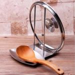 Kitchen Stainless Steel Pan Pot Rack Lid Rack Stan...