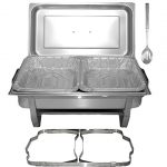 Tiger Chef 8 Quart Full Size Stainless Steel Chafe...