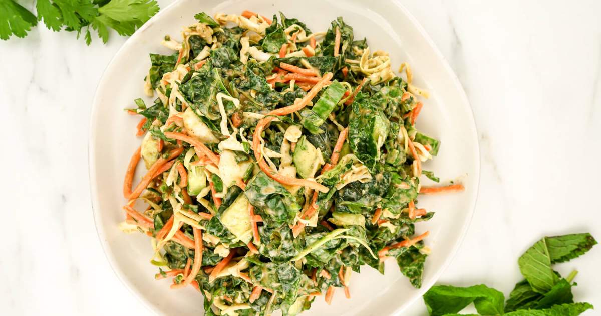 Asian Kale Apple Slaw Slender Kitchen, Cooks Pantry