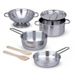 Melissa & Doug Stainless Steel Pots and Pans Prete...