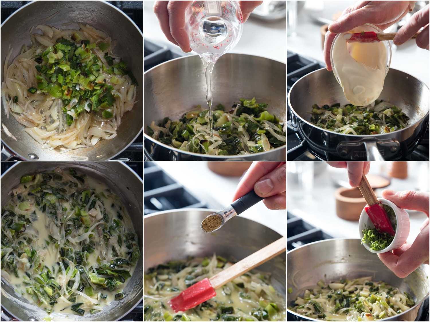 Process shots of cooking topping for oysters Oaxacafeller