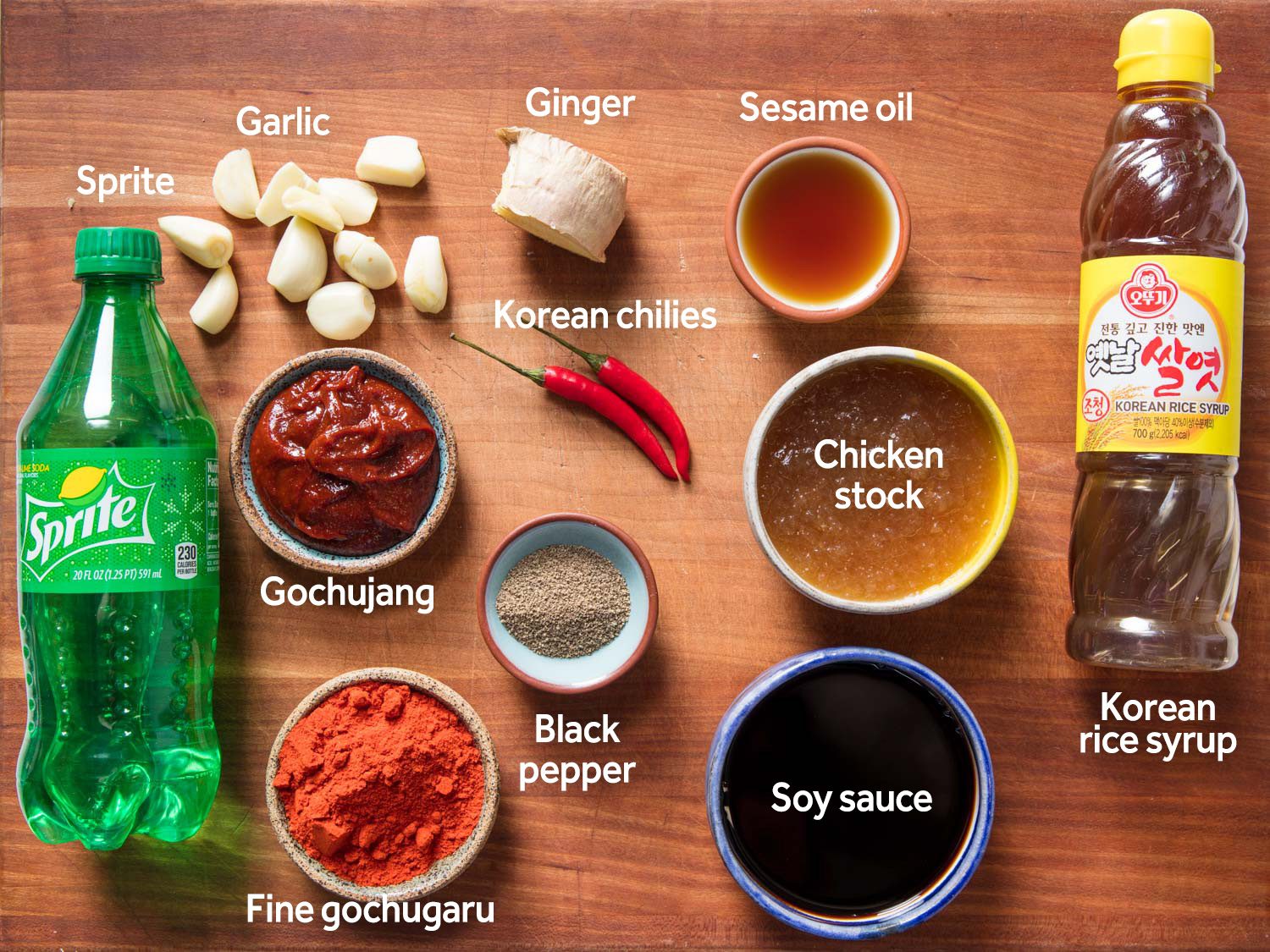 Ingredients for buldak sauce