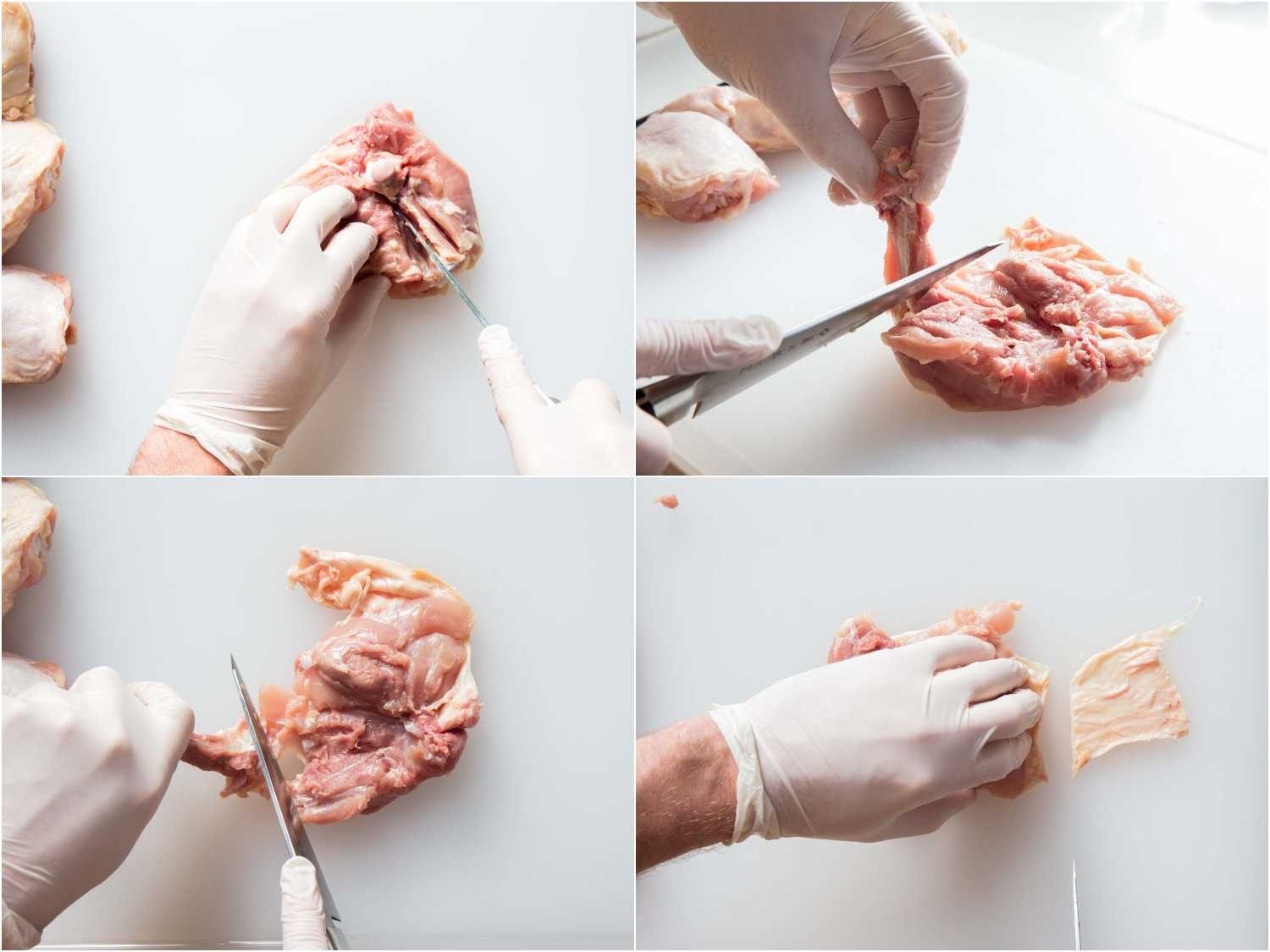 Butchering chicken thighs