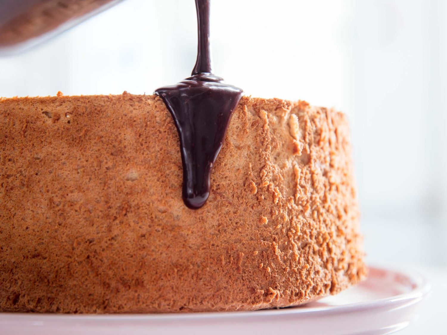 glazing an angel food cake