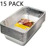 15 Pack - Disposable Aluminum Oblong Foil Steam