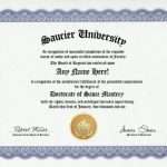 Saucier Degree: Custom Gag Diploma Doctorate