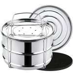 Aozita Stackable Steamer Insert Pans with Sling