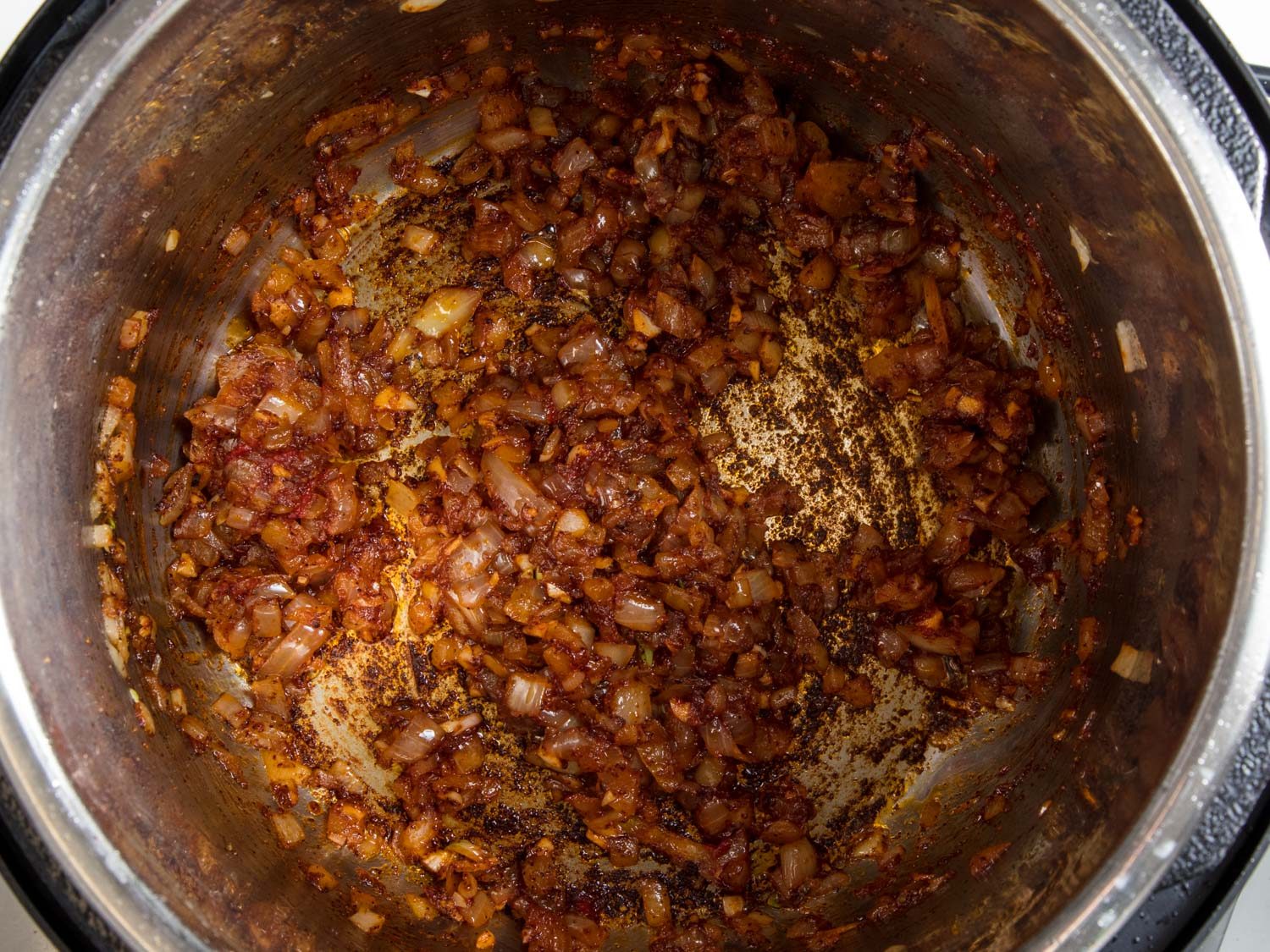 Browning onions in a pressure cooker for chili