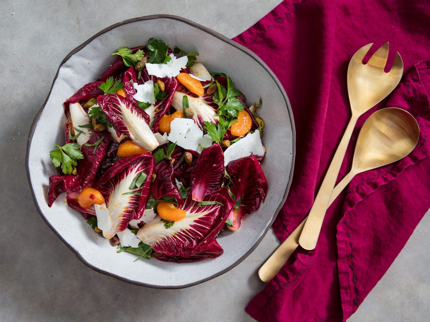 Overhead shot of radicchio salad