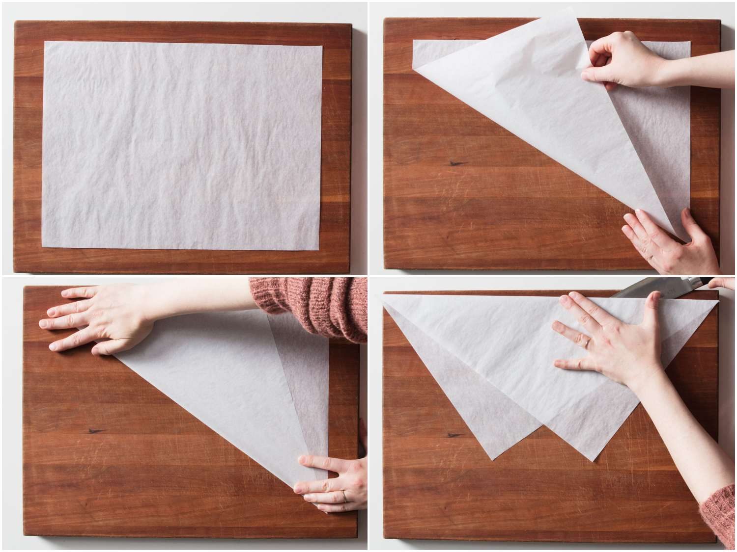 preparing parchment for a piping bag