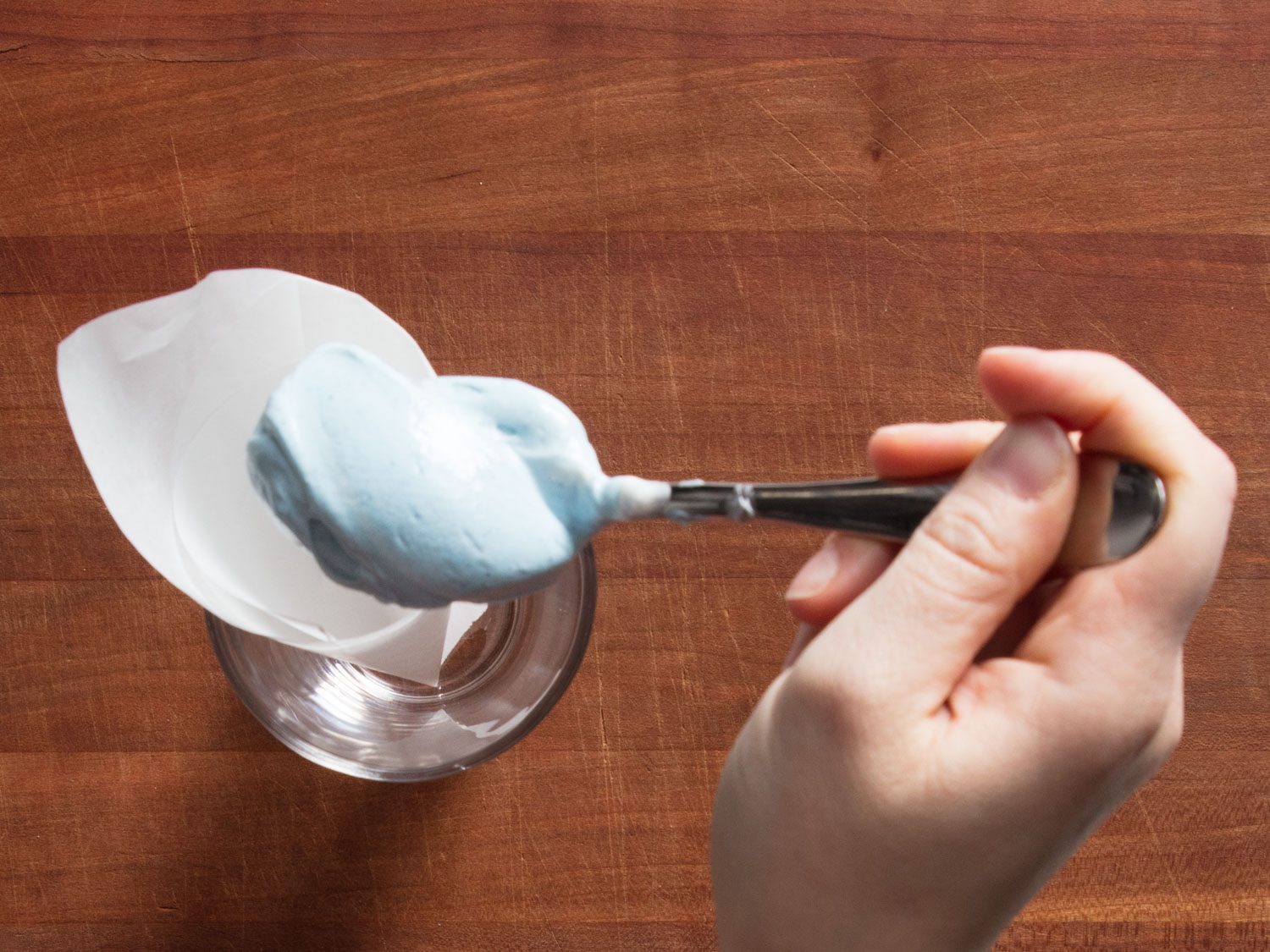 filling a parchment piping bag