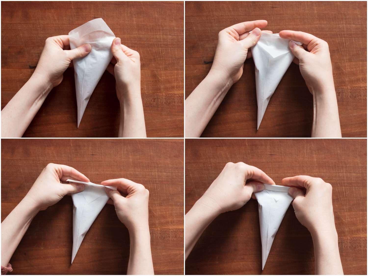sealing a parchment piping bag