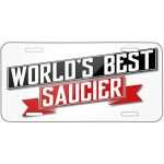 ClustersNN Worlds Best Saucier Metal License Plate